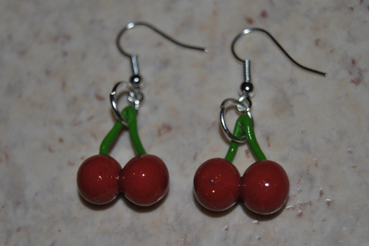 Boucles d’oreilles cerises
