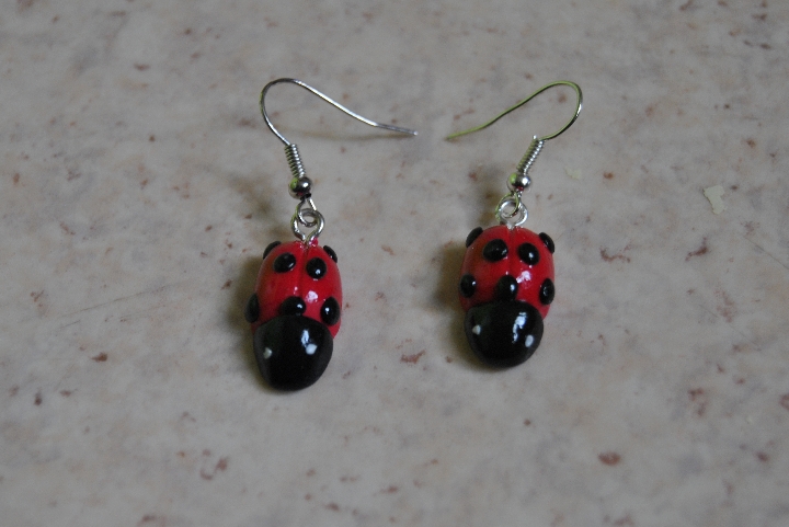 Boucles d'oreilles coccinelles