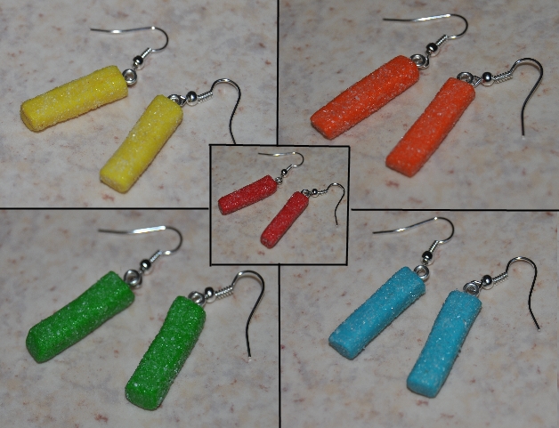 Boucles d'oreilles frites acidulés