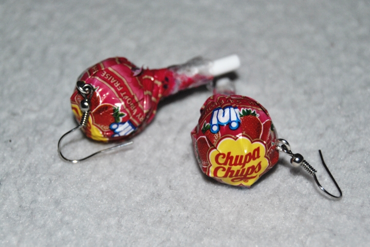 Boucles d'oreilles mini sucette fraise