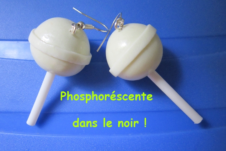 Boucles d'oreille sucettes Phosphoréscentes