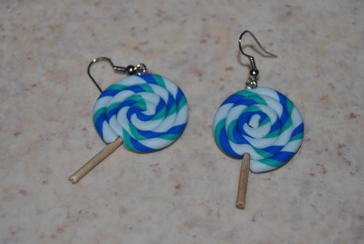 Boucles Lolipop bleu et turquoise