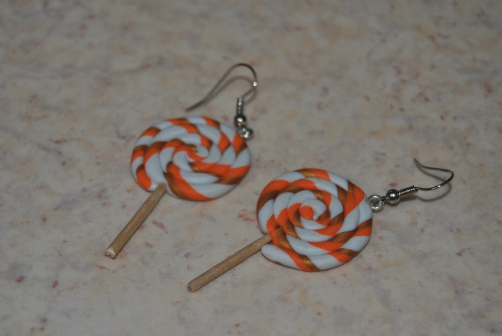 Boucles Lolipop orange et or