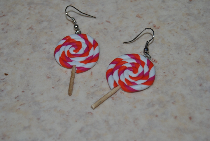 Boucles Lolipop rouge et rose