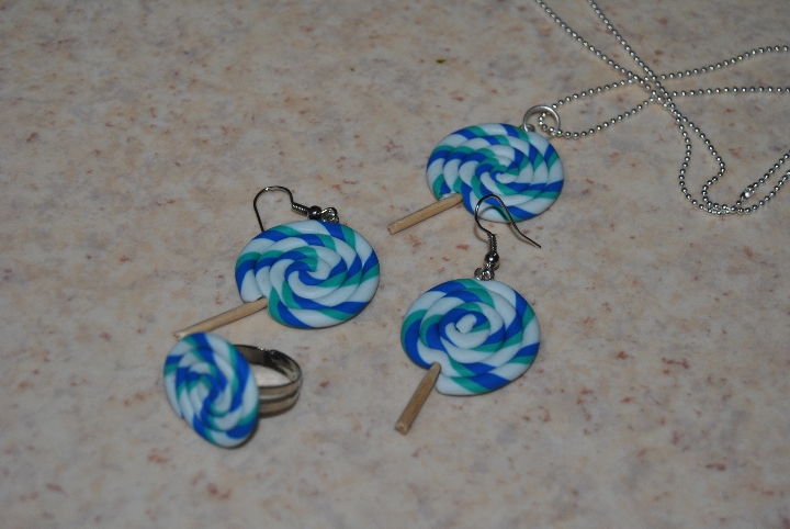 Parure Lolipop bleu et turquoise